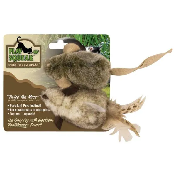OurPets Play-N-Squeak Twice the Mice Cat Toy
